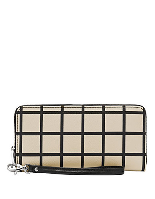 Fossil Sydney Zip Clutch - Black/White