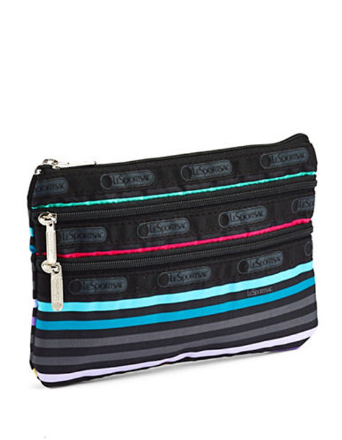 Lesportsac Multi Zip Cosmetic Bag - Stripe Black