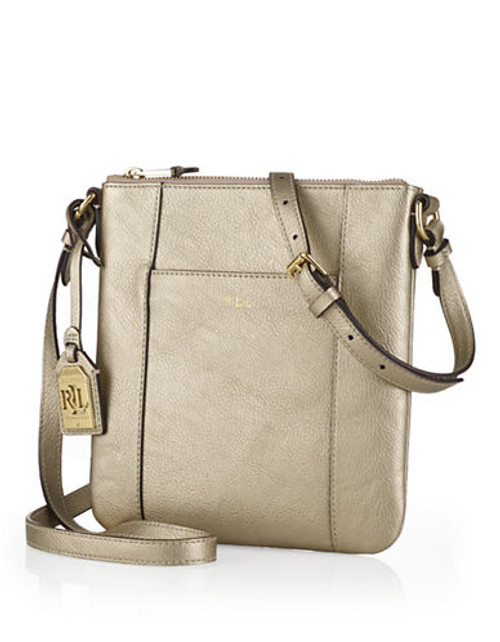 Lauren Ralph Lauren Leather Aiden Crossbody - Gold