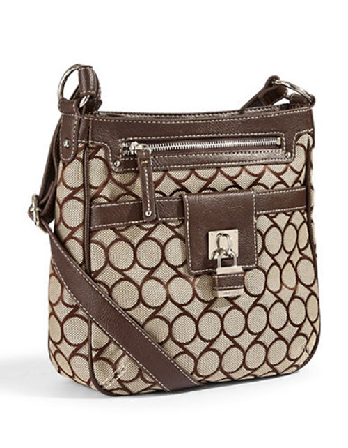 Nine West 9 Jacquard Medium Crossbody - Brown/Khaki