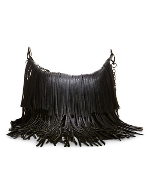 Steve Madden Mocha Fringe Crossbody - BLACK