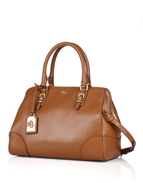 Lauren Ralph Lauren Convertible Leather Satchel - Tan