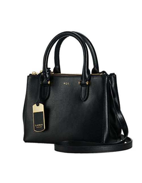 Lauren Ralph Lauren Mini Double Zip Satchel - Black/Gold