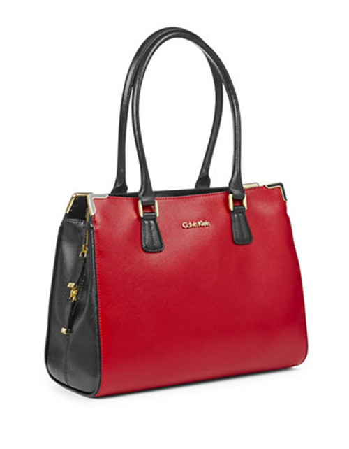 Calvin Klein On My Corner Saffiano Handbag - Red