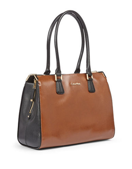 Calvin Klein On My Corner Saffiano Handbag - Black