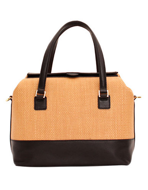 Isaac Mizrahi New York Anita Satchel - Straw/Black