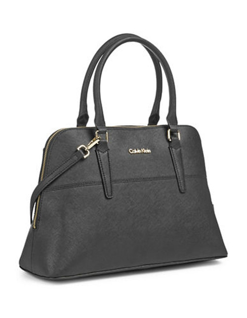 Calvin Klein Colette Saffiano Leather Dome Bag - Black