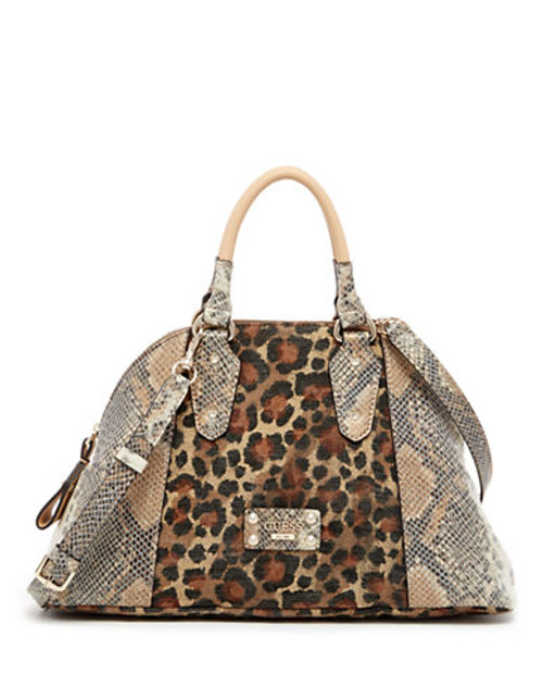 Guess Finley Dome Satchel Satchel - Leopard