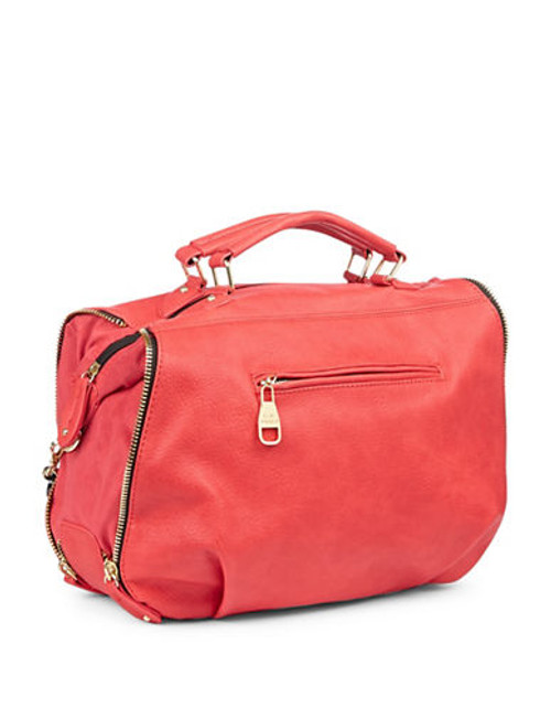 Steve Madden Slouchy Satchel with Faux Suede Sides - Red