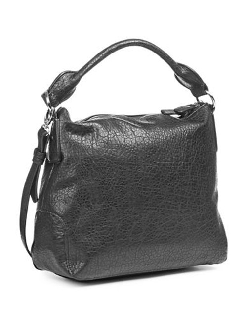 Kensie Pebbled Faux Leather Satchel - Black