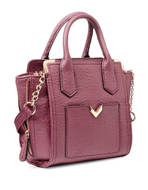 Material Girl Gilbreath Plated Corner Satchel - Burgundy