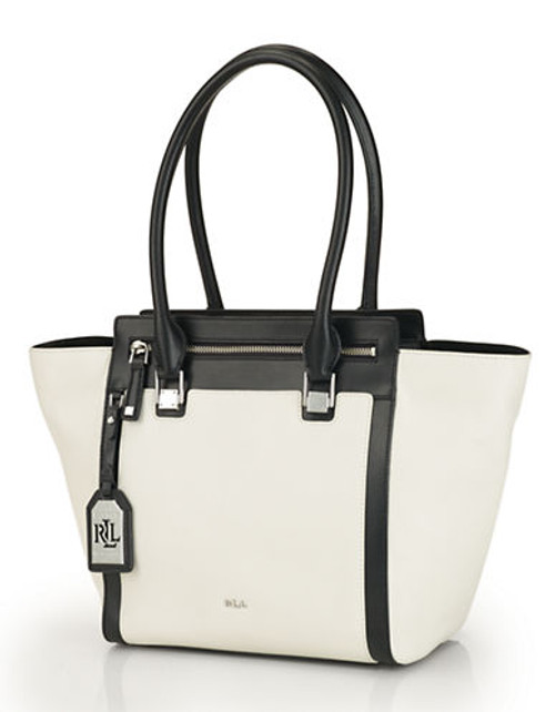 Lauren Ralph Lauren Tumbled Leather Ashford Tote - Beige