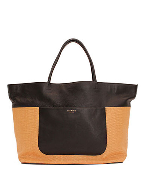 Isaac Mizrahi New York Lillian Tote - Straw/Black