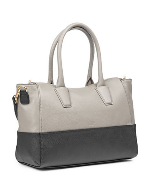 Perlina Valentina Convertible Leather Tote - Grey