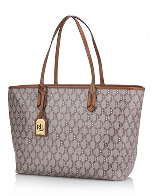 Lauren Ralph Lauren Checked Blackwell Tote - Chestnut/Tan