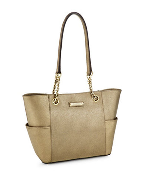 Calvin Klein Key Item Saffiano Leather Tote - Bronze