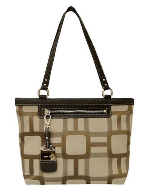 Nine West Vegas Signs Medium Shopper - Khaki Dark Brown