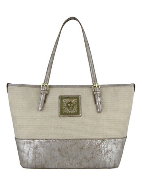 Anne Klein Sunshine Straw Medium Tote - Natural/Gold