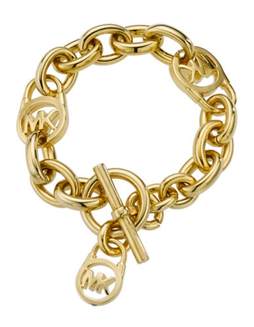 Michael Kors Gold Tone Toggle Link Bracelet - Gold