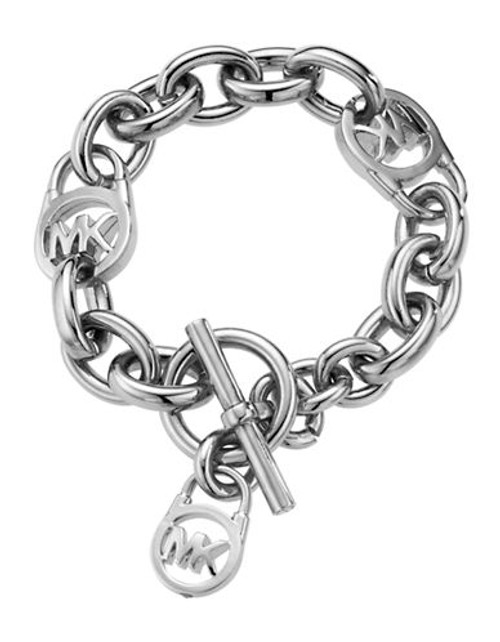 Michael Kors Silver Tone Toggle Link Bracelet - Silver