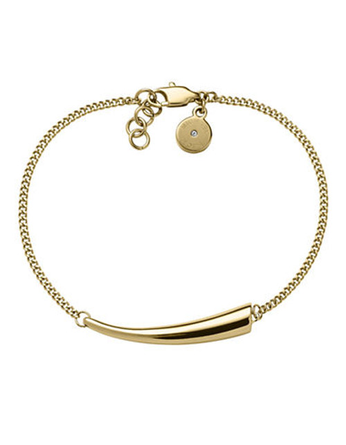 Michael Kors Gold Tone Horn Motif Delicate Line Bracelet - Gold