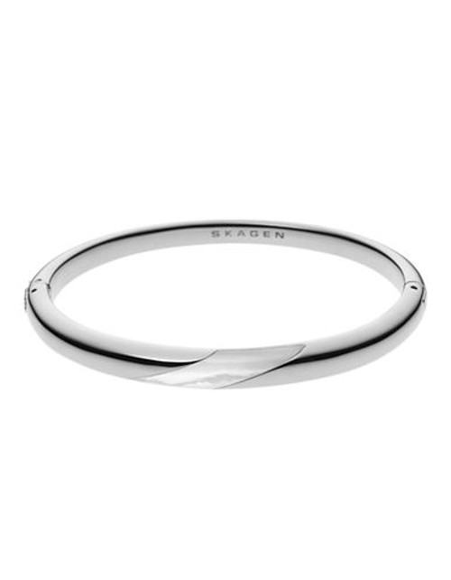 Skagen Denmark Agnethe Mother of Pearl Stainless Steel Bangle Bracelet - Silver