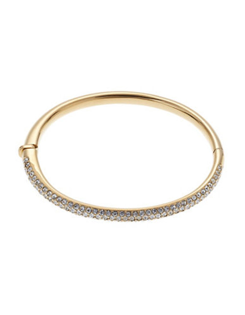 Nadri Hinged Pave Oval Bangle - Silver