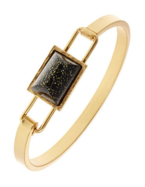 Gerard Yosca Bejewelled Latch Bangle - Gold