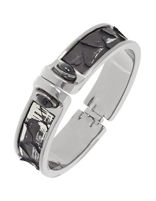 Kara Ross French Cuff Hinge Bangle - Silver