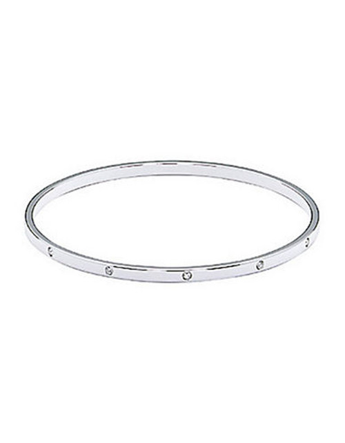 Swarovski Random Bangle Thin - Silver