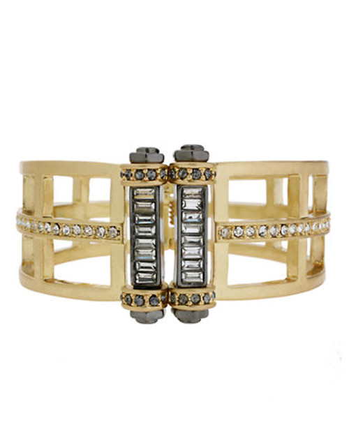 Kenneth Cole New York Deco Glam Metal Glass Bangle - Crystal