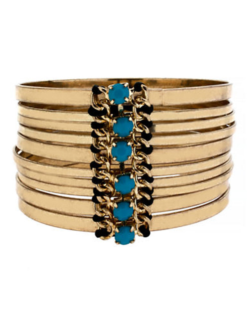 Haskell Purple Label Metal Acrylic Bangle - Turquoise