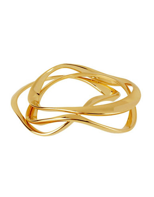 Robert Lee Morris Soho Wavy Hinged Bangle Bracelet Set - Gold