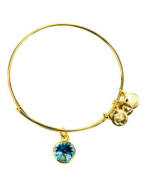 Alex And Ani March  Birthstone Charm Bangle - Gold