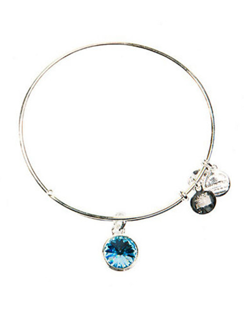 Alex And Ani March  Birthstone Charm Bangle - Silver