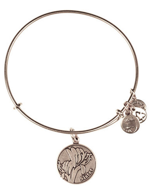 Alex And Ani Sister Charm Bangle - Silver