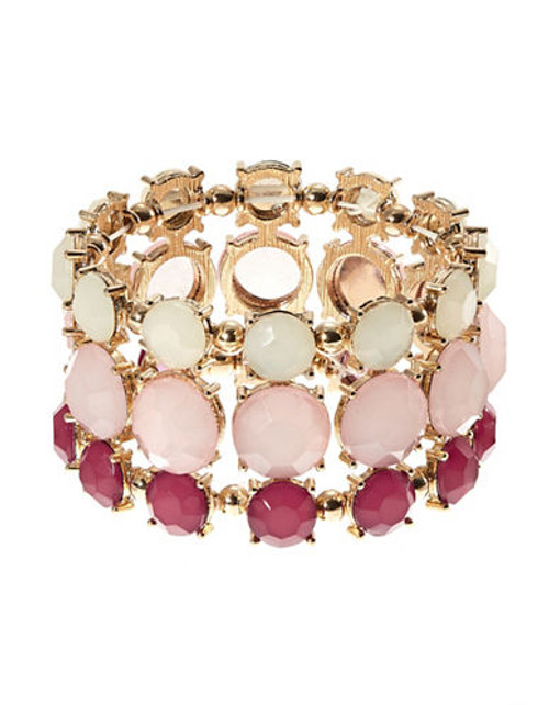 Expression Faceted Stone Stretch Bracelet - red