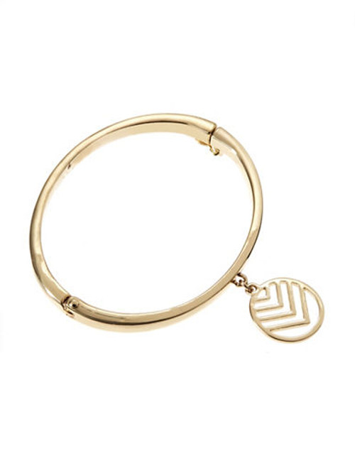 Kensie Chevron Charm Bangle - Gold