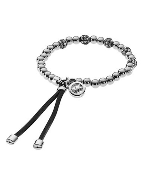 Michael Kors Silver Tone Bead Fireball Stretch Bracelet - Silver