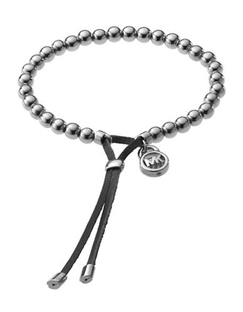 Michael Kors Silver Tone Beaded Stretch Bracelet - Silver