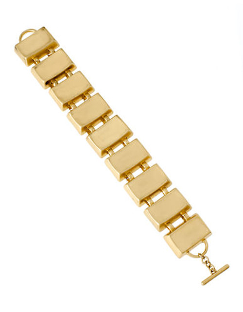 Robert Lee Morris Soho Big Stone Metal Bracelet - Gold