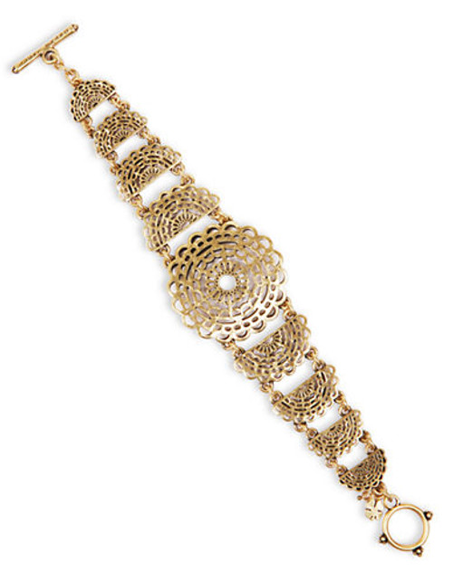 Lucky Brand Gold Tone Openwork Flex Bracelet - gold