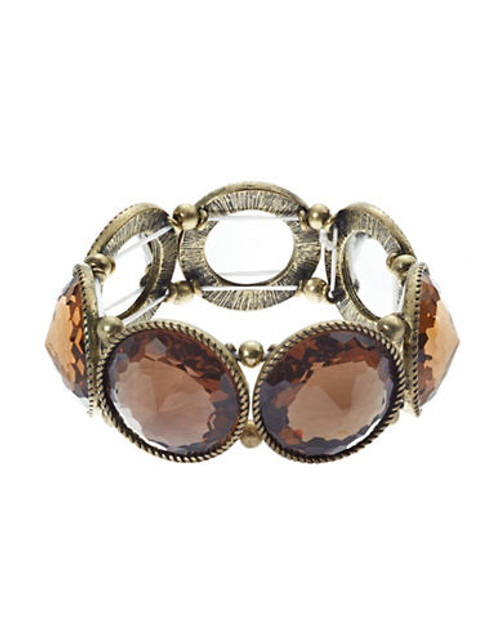 Expression Faceted Honeycomb Stone Bracelet - Brown