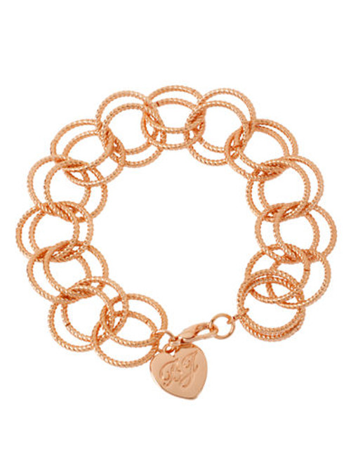 Betsey Johnson Rose Gold Circle Link Bracelet - ROSE GOLD