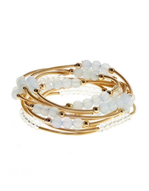 R.J. Graziano Beaded Stretch Bracelets - White