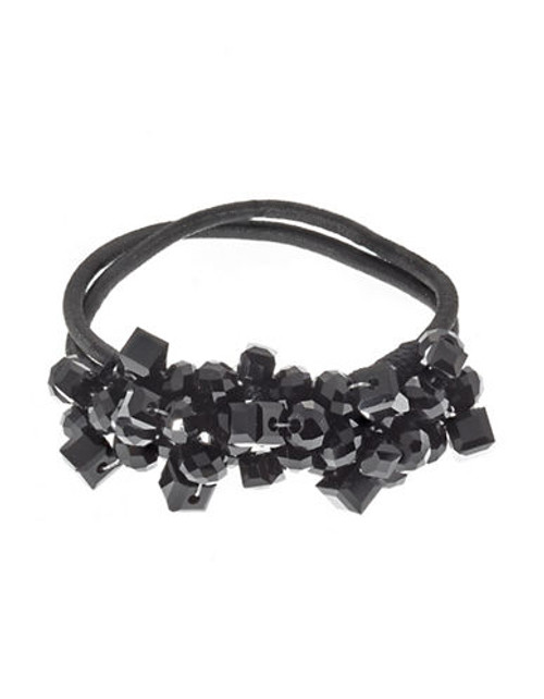 Expression Faceted Stone Elastic Bracelet - Black