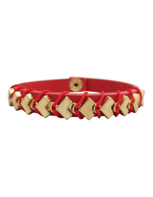 Rachel Rachel Roy Snap Studded Bracelet - Coral