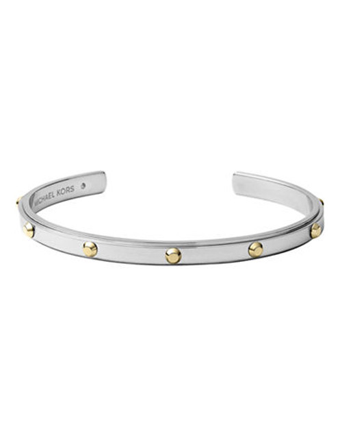 Michael Kors Silver Tone Gold Tone Astor Detail Open Cuff - Silver