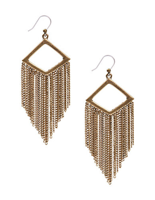 Lucky Brand Lucky Brand Earrings, Gold-Tone Chain Chandelier Earrings - Gold