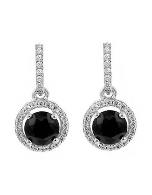 Flawless Black Drop Halo Earring - Black